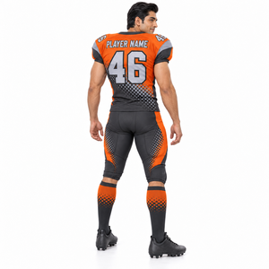 Ensemble d'entraînement de football américain en gros : Maillot sublimé à col en V et manches courtes, pantalon rembourré, kit uniforme respirant - Product Image 4