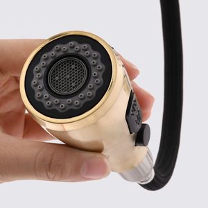 Rubinetto da Cucina Estraibile in Acciaio Inox Spazzolato Oro con Doccetta - Product Image 4