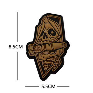 Patchs en silicone 3D de haute qualité avec étiquette tissée Velcro, logo en relief, patch en caoutchouc PVC pour vêtements de mode, style imprimé - Product Image 5