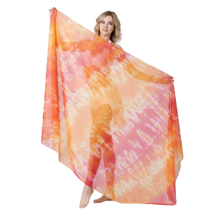 Voile de danse orientale de luxe en soie/coton, fait main, dégradé de couleurs, pour femmes adultes, pour la performance et la pratique - Product Image 5