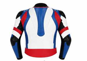 Chaqueta de Motociclismo Deportiva de Cuero con Bloques de Color, Ropa Deportiva con Cierre para Motociclistas, Prenda Exterior para Hombre - Product Image 4
