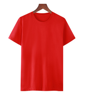 OEM Custom Logo Embroidery 180G Large Size Loose CVC Short <b>Sleeve</b> Solid Color Loose <b>Half</b> <b>Sleeve</b> Bottoming <b>T</b>-<b>shirt</b> for Men - Product Image 1