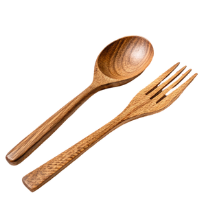 Fourchettes et cuillères en bois personnalisées avec logo, 8 pièces, vaisselle écologique, fourchettes à pâtes et nouilles à prix abordable - Product Image 3