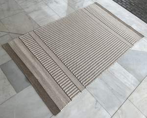 Tapis indien tissé à la main en jute et laine, prix fabricant direct usine, pour usage intérieur, motif zig-zag texturé. - Product Image 5