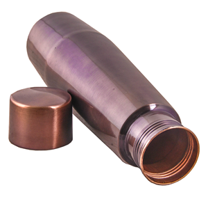 Botella de Cobre Puro Grabada a Mano con Cuerpo Curvo Liso para una Bebida Saludable - Product Image 5