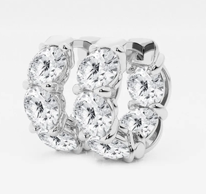 <b>Hoops</b> Earrings Diamond Earrings Gold and <b>Silver</b> Earrings Lab Grown Diamonds Earrings <b>Hoops</b> Fine Jewelry for Women - Product Image 4