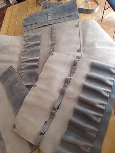 Sac de transport professionnel en cuir véritable anti-odeur, robuste et confortable, pour couteaux de chef, avec boucle, pour ustensiles de cuisine - Product Image 4