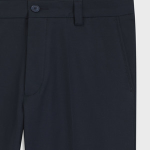 Nouveau pantalon droit pour homme, coupe ajustée, en polyester mi-lourd, décontracté chic, avec poches latérales, infroissable, devant plat, fermeture éclair. - Product Image 4