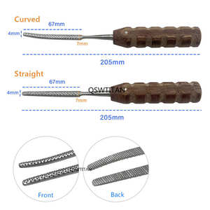 Limas y escofres para huesos rectos y curvos, limas ortopédicas de acero inoxidable con mango de madera, instrumento ortopédico de Dentavex - Product Image 4