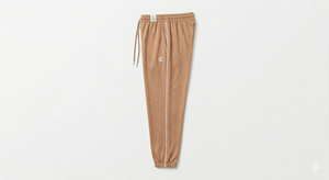 Taupe Solid Summer Tracksuit <b>Jogger</b> Pants Elastic Waist Drawstring Lightweight <b>Polyester</b> Fabric Casual Sport Trousers - Product Image 4