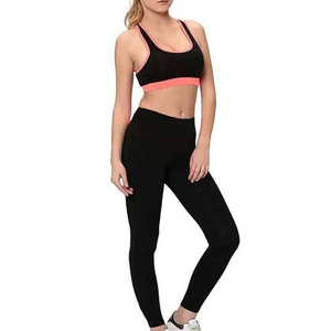 Vêtements de sport respirants en spandex/polyester pour femmes, ensembles de leggings et soutien-gorge de yoga, haute qualité, 2 pièces - Product Image 4