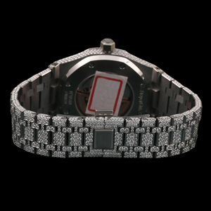 Reloj Hip Hop Completamente Cubierto de Diamantes Moissanite con Esfera Redonda y Fecha Automática - Product Image 3