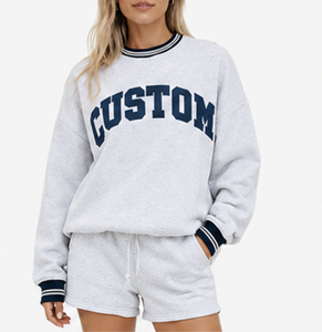 Sudadera Casual de Cuello Alto para Mujer, Otoño-Invierno-Primavera, con Bordado de Letras Griegas Impresas Personalizadas, Ecológica y Transpirable - Product Image 2