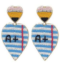 Boucles d'oreilles élégantes et mignonnes, brodées, en laiton, faites à la main, de qualité supérieure, à prix avantageux - Product Image 4