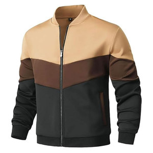 Mens Lightweight Casual Bomber <b>Jacket</b> Stylish Color Block Varsity Coat Comfortable Everyday Wear Trendy Streetwear <b>Zip</b> <b>Up</b> <b>Jacket</b> - Product Image 3