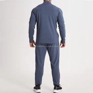 Conjunto Deportivo Personalizado para Hombre con Cremallera Completa, Pantalón y Chaqueta con Patrón Sólido, 100% Poliéster, Ligero, Cuello Redondo, para Gimnasio, Fútbol, Verano - Product Image 4