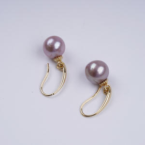 Pendientes Colgantes de Perlas de Agua Dulce Naturales de Estilo Básico Simple para Mujer, Accesorio Versátil con Gancho para la Oreja, Perla Casi Perfecta - Product Image 5