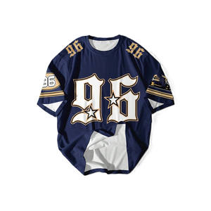 Maillot de football américain personnalisé avec numéros dorés, manches à double rayure, coupe performance, OEM, vente en gros, qualité supérieure - Product Image 2