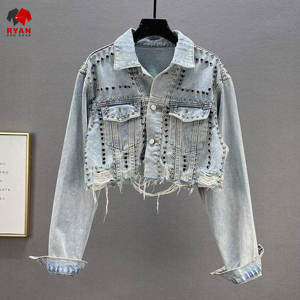 Chaqueta Vaquera Personalizada Ryan Pro Gear para Mujer, Tejido Transpirable y Cómodo con Logotipo Personalizado, Corte Corto - Product Image 3