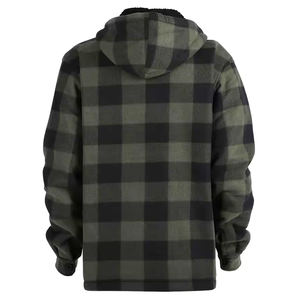 Veste en flanelle décontractée à capuche pour homme, fermeture boutonnée, coupe classique, anti-plis, anti-bactérienne, respirante, mode et luxe – Grande Vente - Product Image 2