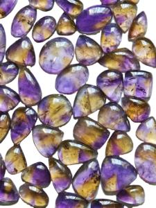 Cabujón de Cuarzo Ametrino Natural de Alta Calidad, Bicolor, Corte Ovalado, con Juego de Colores, para Fabricación de Joyas, Gemas Trimurti Tercera Rueda - Product Image 3