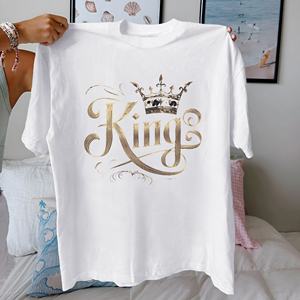 Crown King T-shirt confortable en pur coton pour femme - Product Image 2