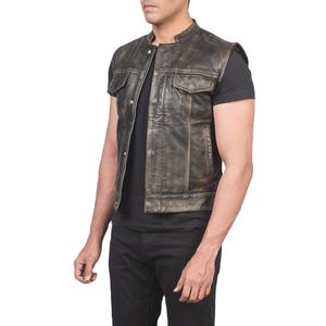 Veste en cuir pour homme, nouvelle collection, sur mesure, en cuir véritable, coupe ajustée, respirante, coupe-vent, de qualité supérieure, sans manches, pour l'hiver - Product Image 2