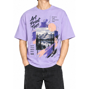 Camisetas Gráficas de Diseño para Hombre, 300 GSM, Estampado Puff, 100% Algodón, OEM, ODM, Ropa Personalizada, Suministro al por Menor, Ropa Personalizada, Pedidos al por Mayor - Product Image 1