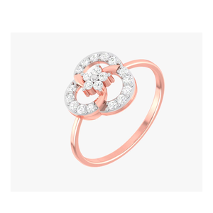แหวนเพชรทรงกลม 0.25 TCW ประดับลายดอกไม้สำหรับผู้หญิงในทองคำกุหลาบ 14K |   แหวนหมั้นแบบฝังเพชร |   ของขวัญเครื่องประดับชั้นดีสำหรับเธอ - Product Image 2