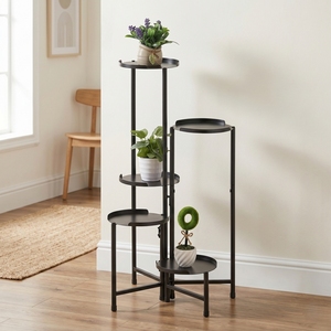 Home Storage 5-Tier Rotating Plant Stand for Garden Patio Multi-Function Balcony Flower Pot <b>Shelf</b> Rack Storage Organizer - Product Image 5