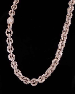 Cadena de eslabones cubanos de moissanita de lujo, collar de plata de ley con incrustaciones, joyería llamativa de hip hop para hombre - Product Image 3
