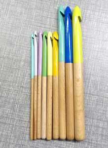Premium Handcrafted Multi Colored Wooden Crochet <b>Hooks</b> Ergonomic Birchwood Knitting Needles for Professional Yarn Crafting - Product Image 5
