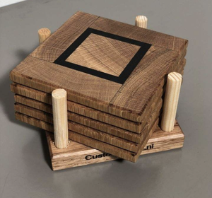 Unique <b>Rustic</b> Olive Wood Coasters for Tabletop Protection on Office <b>Desk</b> or Coffee Table Mat & Pads - Product Image 2