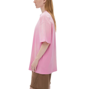 เสื้อยืดคอตตอนหนา 270gsm สำหรับผู้หญิง สไตล์วินเทจฟอกสี ทรงโอ-เนค แขนสั้น สตรีทแวร์ ผ้าฝ้าย 100% พิมพ์ลาย - Product Image 2
