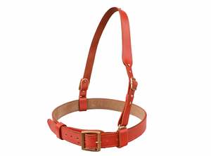 Dusty Orange Leather Cross Shoulder Belt with Brass Hardware Adjustable Strap - Product Image 3