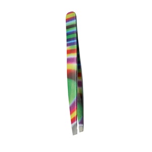 Pince à épiler pour sourcils Ryzer Studio en acier inoxydable, pointe fine, inclinée, élégante, durable, légère, couleur arc-en-ciel - Product Image 4