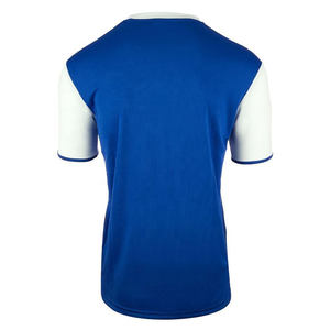 Camiseta Deportiva Personalizada en Bloques de Color Azul Rey y Blanco - Camiseta de Entrenamiento Transpirable de Manga Corta y Cuello Redondo para Fútbol y Equipos - Product Image 3