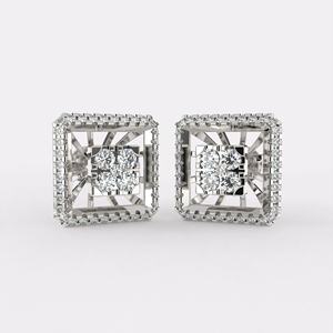 Boucles d'oreilles élégantes de qualité supérieure, infusées de diamants, fabriquées en alliage plaqué or de haute qualité, design fantaisie et nouveau pour femme. - Product Image 2
