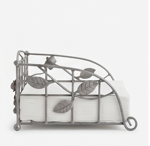 Porte-serviettes en métal avec motif floral, design moderne, sur pied, parfait pour une utilisation sur table, ustensiles de cuisine, usage domestique et hôtelier - Product Image 2