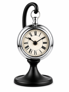 Silver Table <b>Clock</b> Vintage Roman Numeral Desk <b>Clock</b> Decorative Analog Mantel <b>Clock</b> Classic Home Office Living Room Decoration - Product Image 4