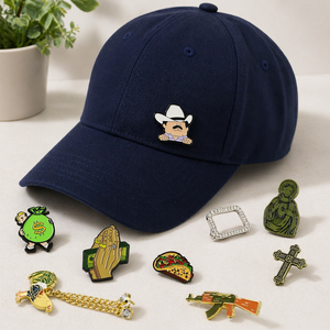 Direct Manufacturer Customizable Branding Mexican Talavera Art Lapel Pin for Luxury Baseball Caps Brands - Product Image 1