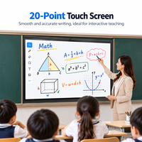 Tableau interactif intelligent 4K de 65 pouces, Android 14, écran tactile 40 points, affichage numérique commercial OEM ODM, tableau de menu, garantie 1 an, texte