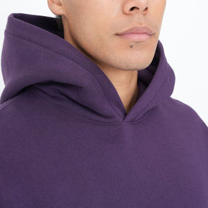Sudadera con Capucha Extra Grande para Hombre, Color Morado Sólido, Felpa de Algodón, Estilo Casual, Corte Regular, para Otoño - Product Image 5