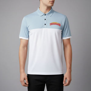 High Quality Plain Casual Men's Polo <b>Shirts</b> Breathable Cotton Fabric 2 Tone Color Custom Embroidery Logo Quick Dry Polo <b>Shirts</b> - Product Image 6