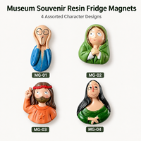 Imán de nevera 3D personalizado con figura artística de resina, artesanía única para regalos de museo, tiendas de souvenirs y vendedores de mercancía de galería.