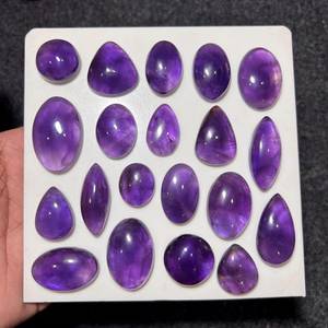 Cabujones de amatista natural en forma ovalada y de lágrima, piedras preciosas sueltas pulidas para la fabricación de joyería, lote a granel de amatista para bricolaje. - Product Image 1