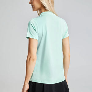 เสื้อโปโลผู้หญิง คอวี ปักลายตามสั่ง ป้องกันแสงแดด UPF 50+ แห้งเร็ว สำหรับเล่นกอล์ฟ แขนสั้น ผลิตจากโพลีเอสเตอร์ 88% สแปนเด็กซ์ 12% - Product Image 6