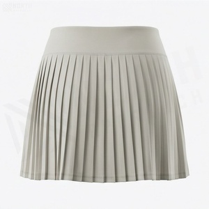 Women Pleated Mini <b>Skirt</b> <b>Elastic</b> <b>Waist</b> Solid Color Breathable Polyester <b>Skirt</b> All Seasons Wear - Product Image 2