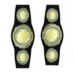 Ceinture de championnat de lutte double plaquée or et argent, directement du fabricant, personnalisation de marque, récompenses sportives en gros - Product Image 5