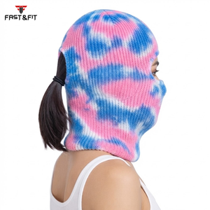 Cagoule tricotée tie-dye à motif imprimé, haute qualité, à un trou, pour moto, ski, vélo, avec logo personnalisé, vente en gros - Product Image 3